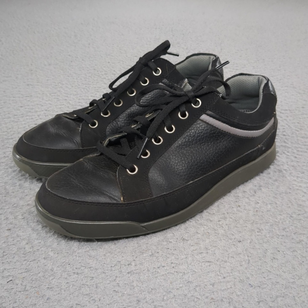 FootJoy Contour Casual Shoes Mens Size 7.5W Black Leather Spikeless Golf 54356